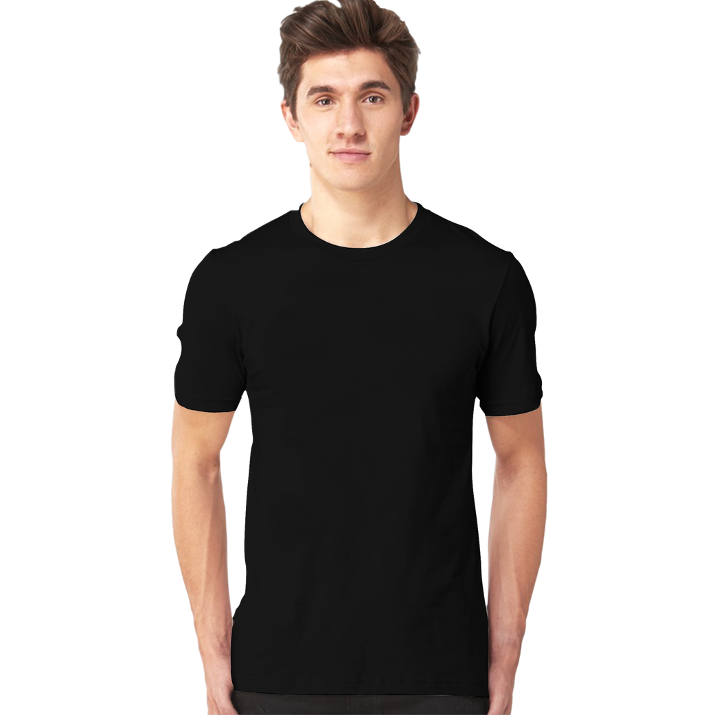 Round Neck T Shirt Png Isolated Hd (black)