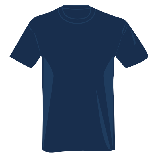 Round Neck T Shirt Png (navy, white)