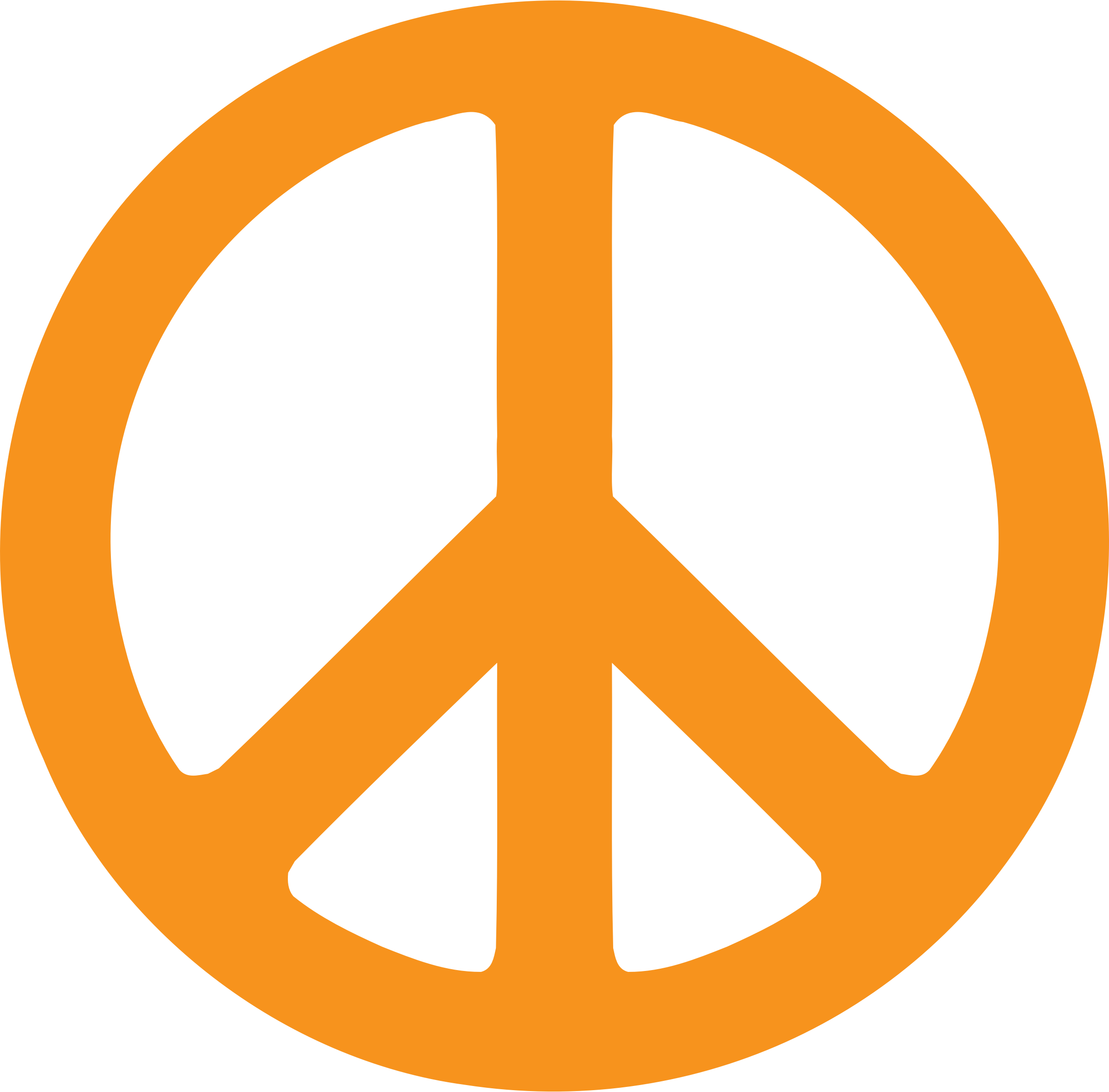 Round Peace Symbol Transparent Background (black, orange)