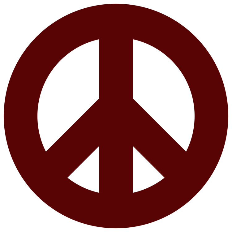 Round Peace Symbol Transparent Png (black, maroon)