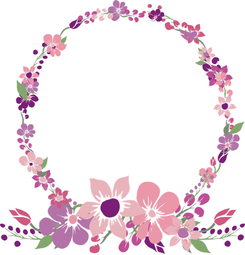 Round Poppy Flower Frame Png Clipart (gray, pink, purple, black, plum)