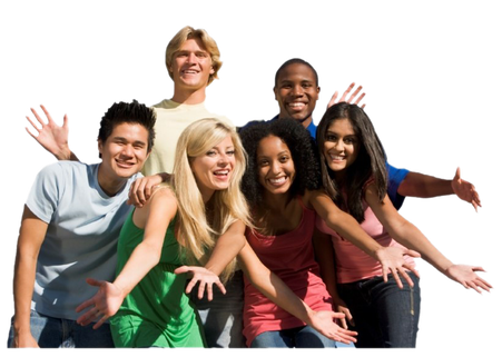 Young People Group Png Free Download (black)