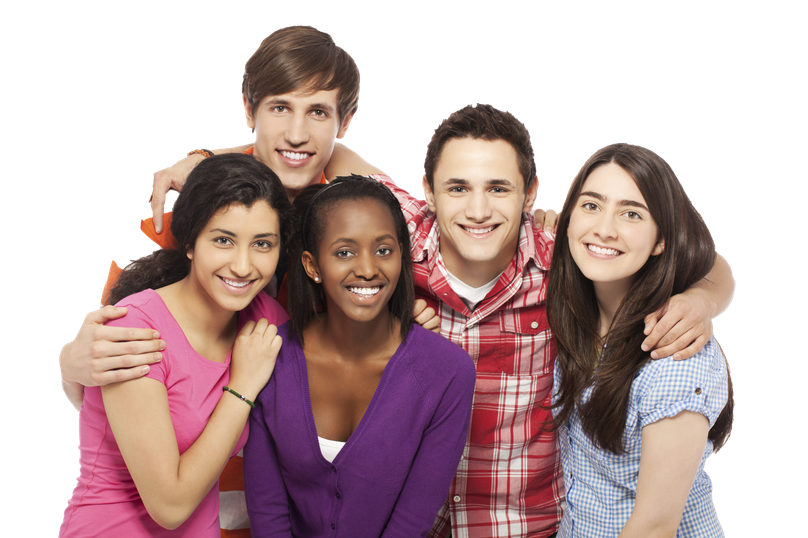 Young People Group Transparent Background (black, indigo)