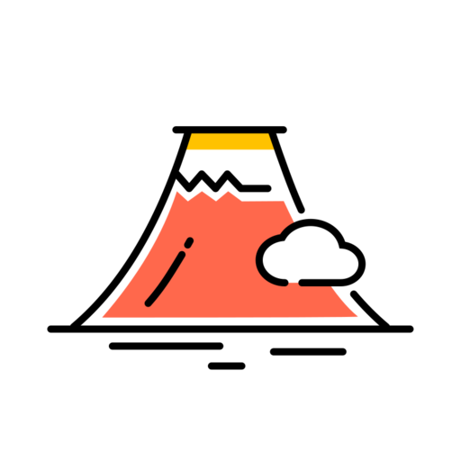 Mount Fuji Free Png Icon Download (white, salmon, black)