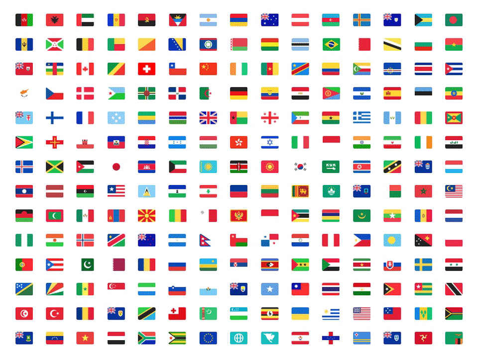 Country Flags Alphabetical Order Png File (white)