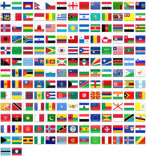 Country Flags Png File (black, white)