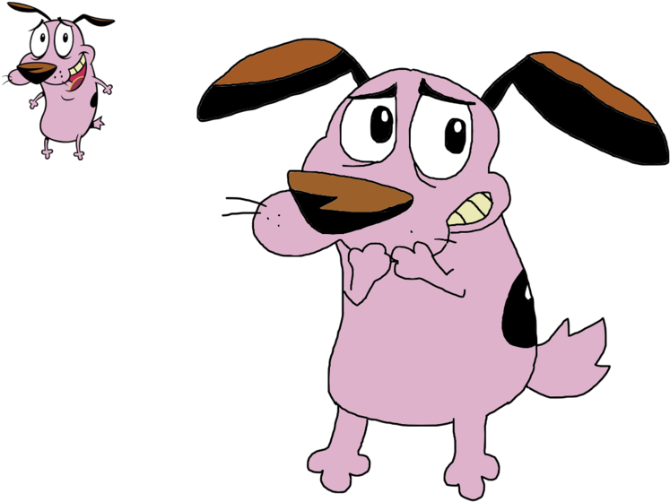 Courage The Cowardly Dog Download Png Image (black, pink, plum, white)