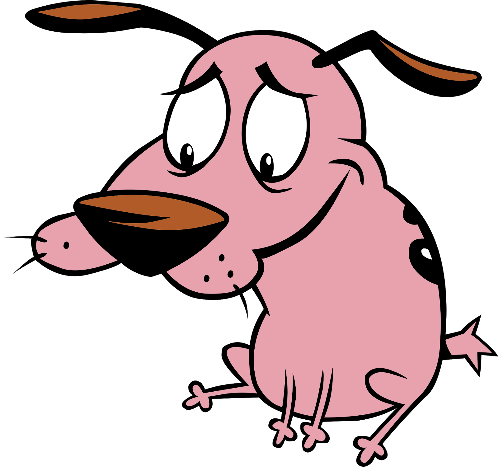 Courage The Cowardly Dog Png Isolated Photo (black, pink, plum, white)