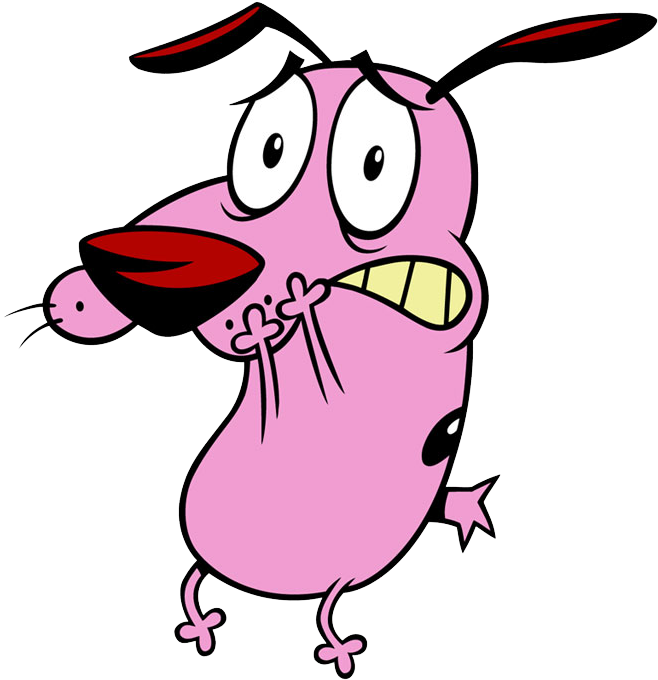 Courage The Cowardly Dog Png Pic (black, plum, white, maroon)