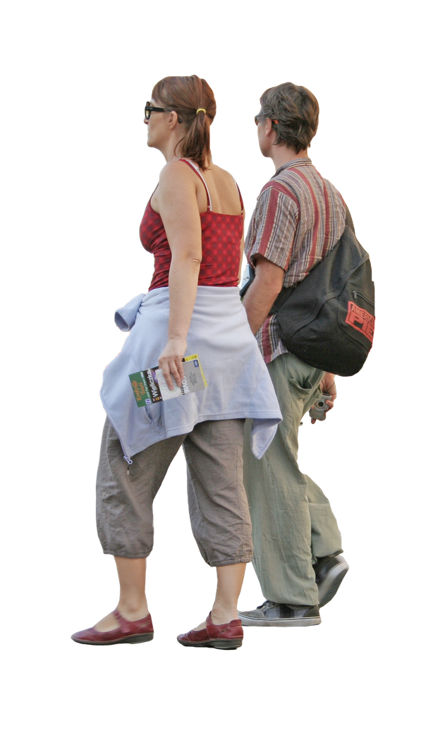 Tourist Couple Transparent Png (black, gray)