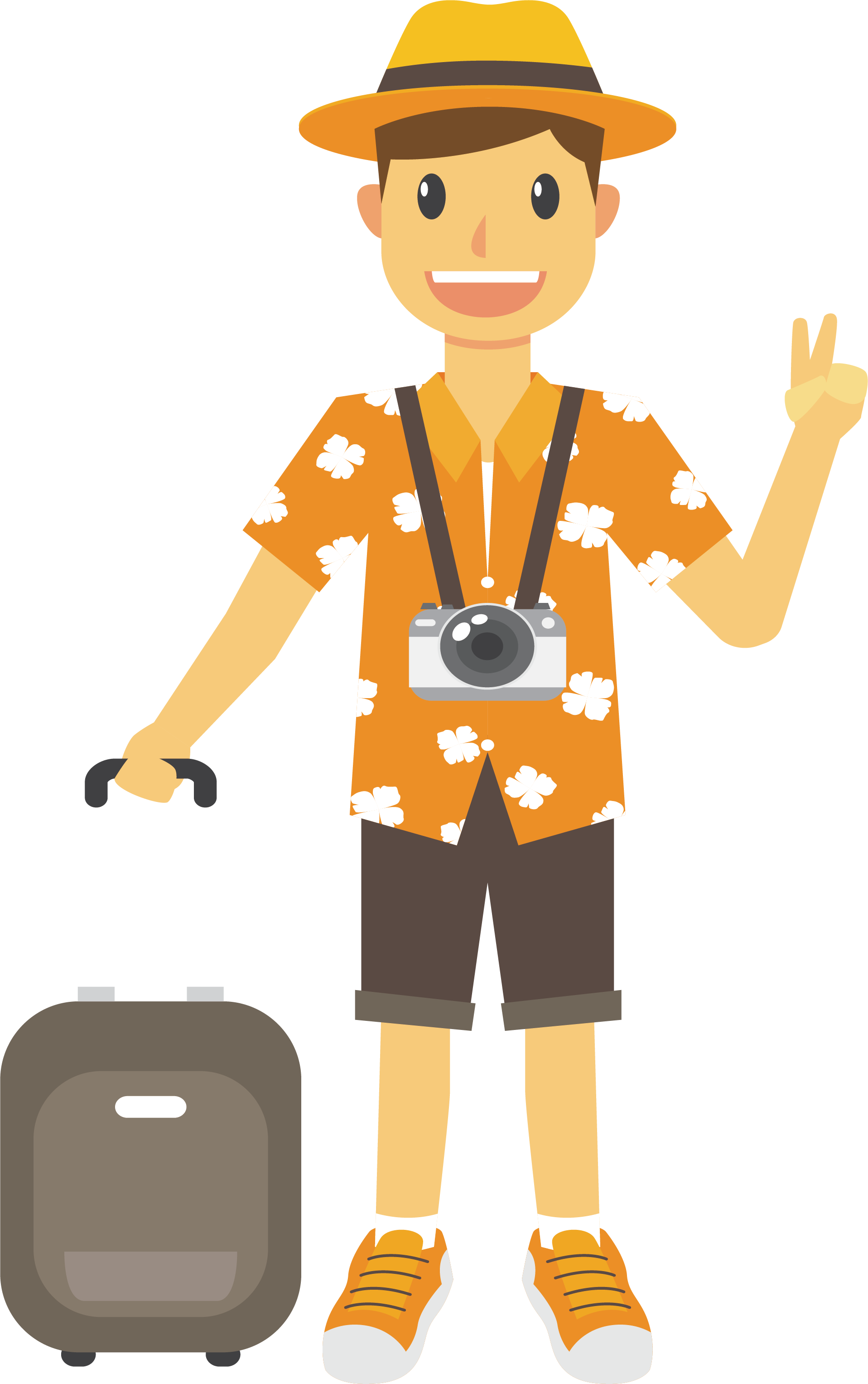 Tourist Transparent Background (chocolate, gray, salmon, white)