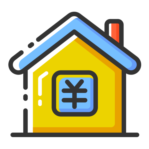 House To Rent Free Png Icon (silver, orange, black, gold)