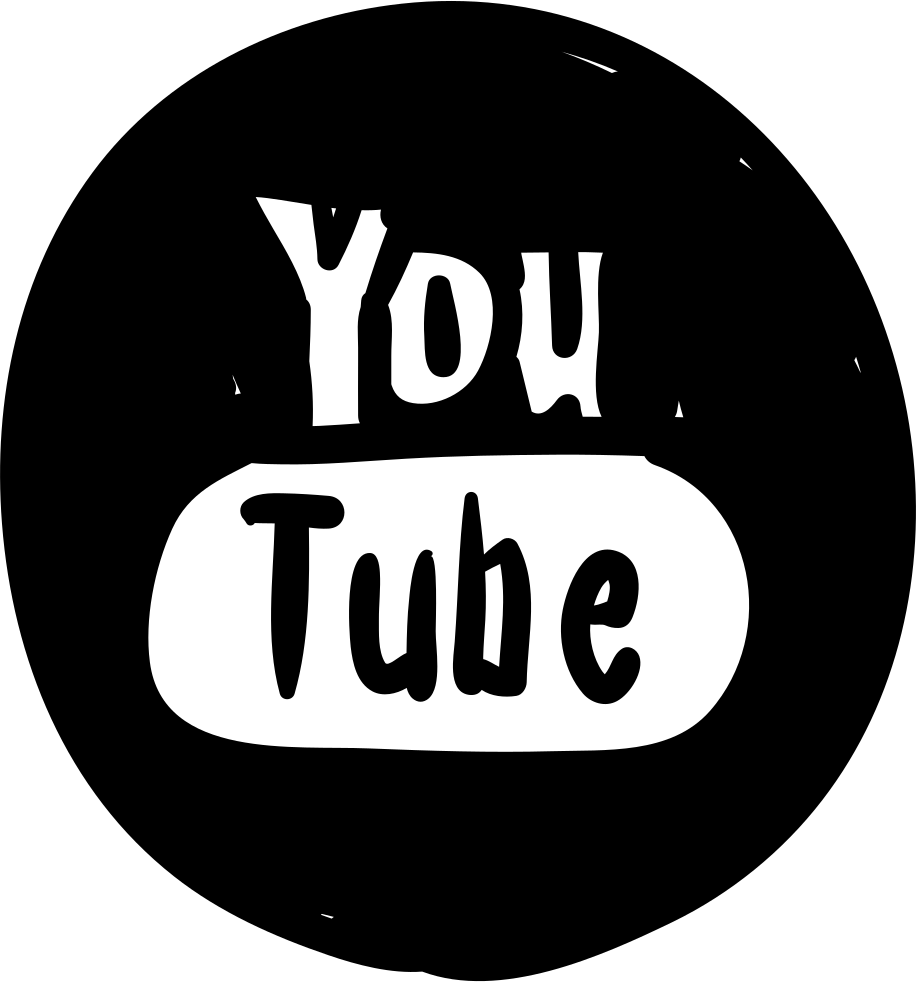 Youtube Logo Png Isolated Photo (black, white)