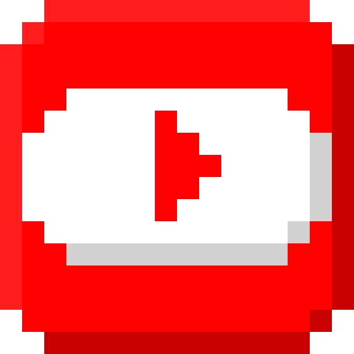 Youtube Pixel Logo Icon Free Png Icon Download (red, silver, black, white)