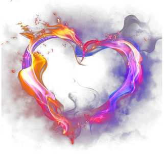 Love Fire Heart Transparent Png (black)