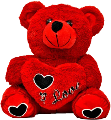 Love Teddy Bear Png Pic (black, red, maroon)