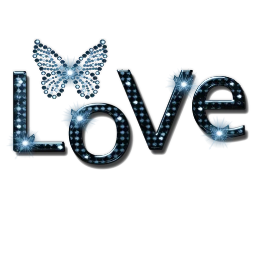 Love Text Transparent Background (black)