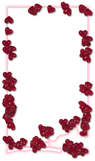 Love Valentines Day Border Frame Png (black, white, gray)