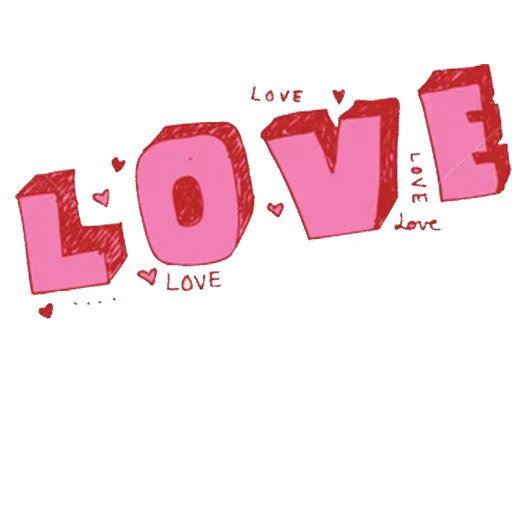 Love Word Text Transparent Background (gray, pink, silver, plum, black)