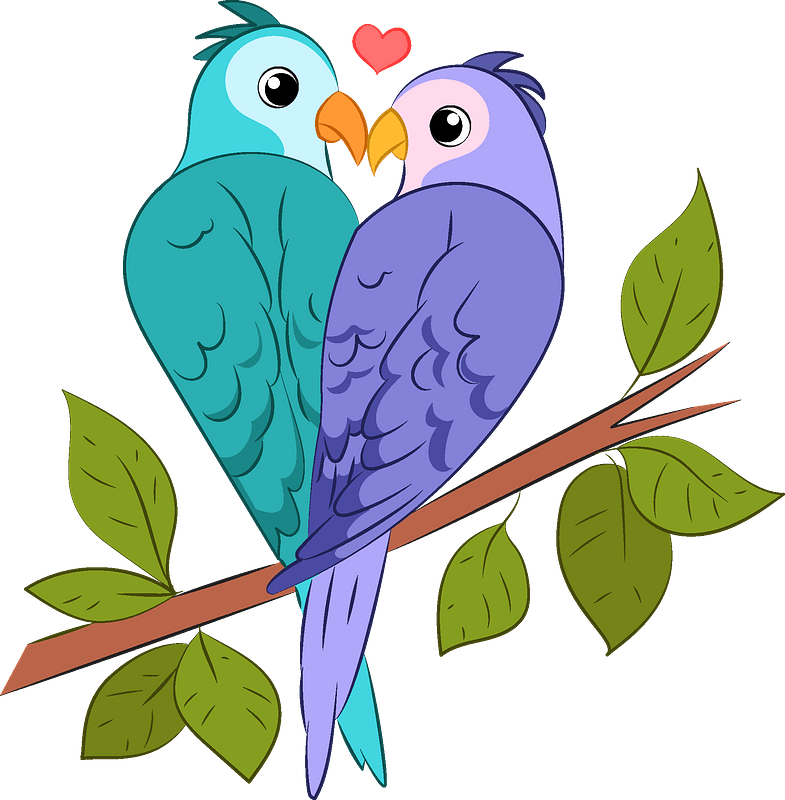 Lovebirds Download Png Image (gray, plum, olive, teal)