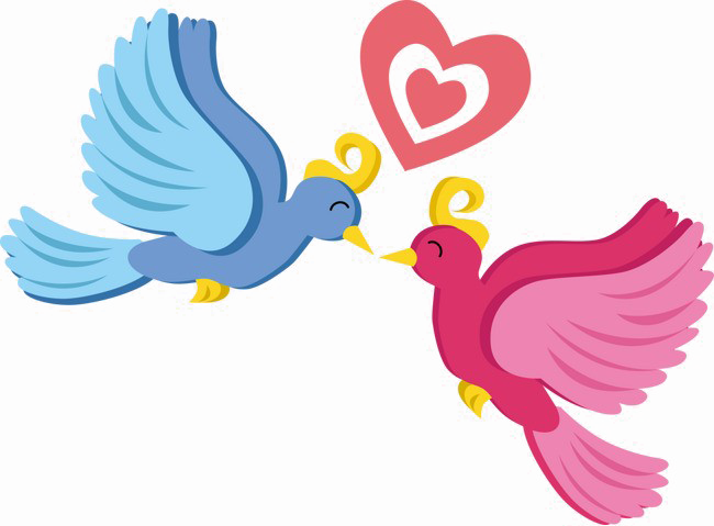 Lovebirds Png File (gray, plum, mint, salmon, white)