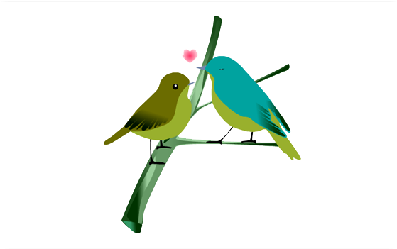 Lovebirds Transparent Png (gray, olive, black, teal)