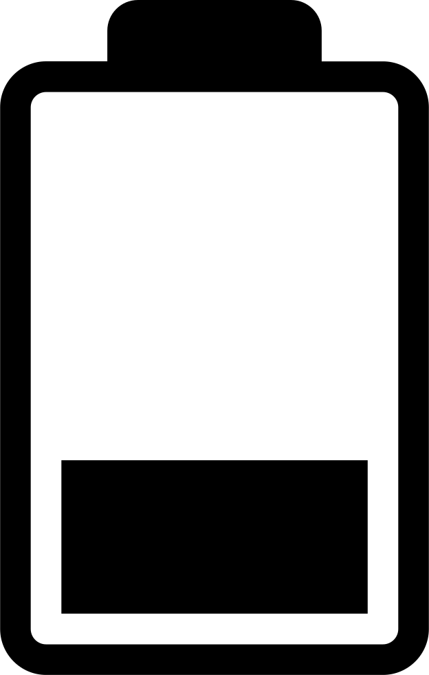 Low Battery Transparent Png (white, gray, black)