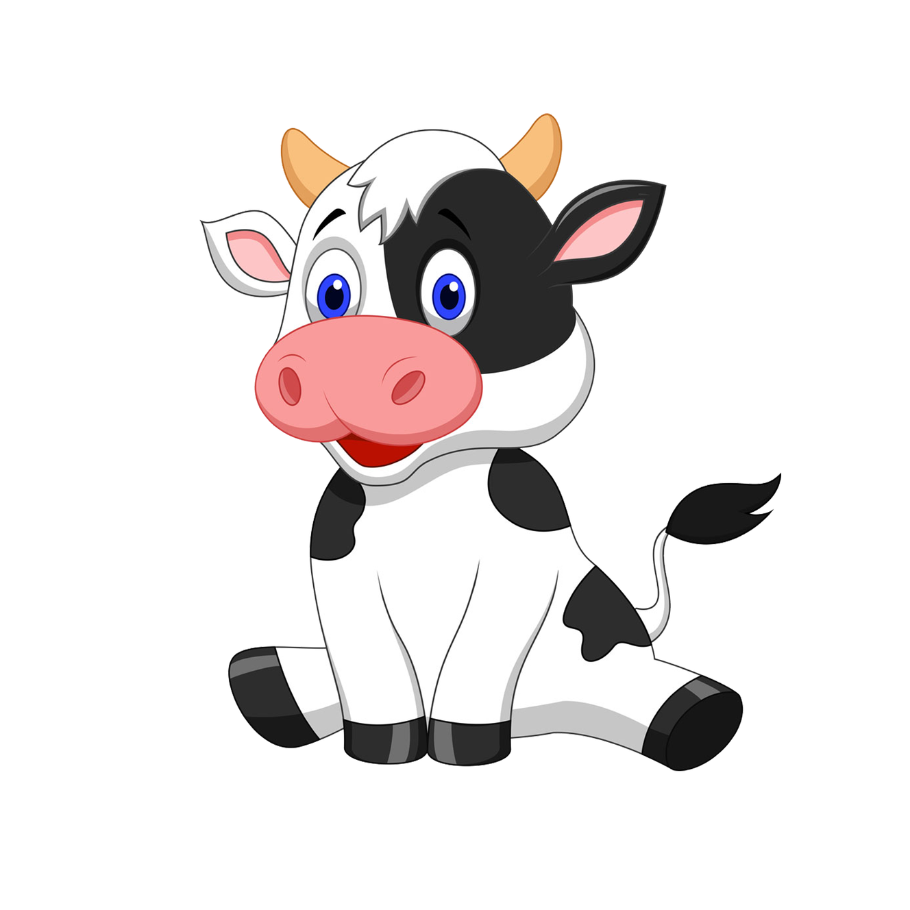 Cow Cartoon Png Isolated Hd (black, salmon, white)