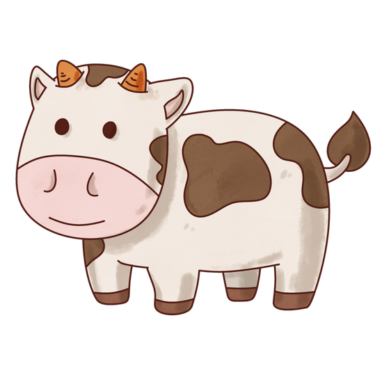 Cow Cartoon Png Picture (beige, black, pink)