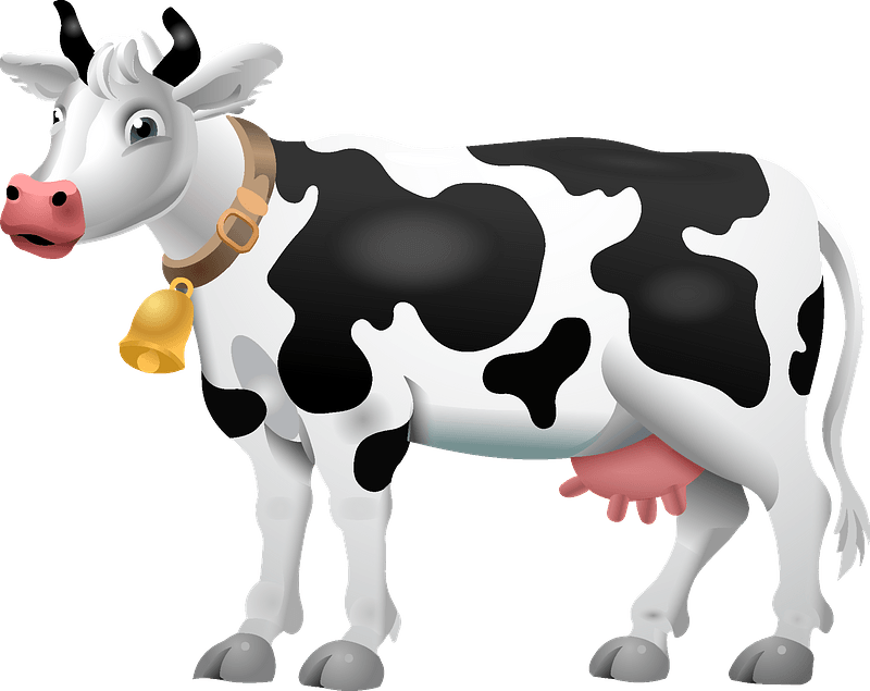 Cow Cartoon Transparent Png (gray, white, black)