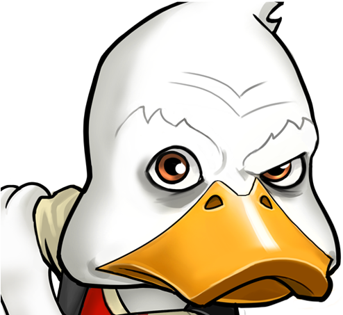 Howard The Duck Png Pic (white, orange, black)