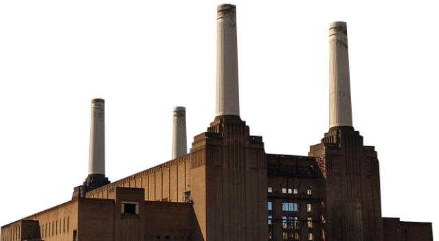 Power Station Chimneys No Background (black)