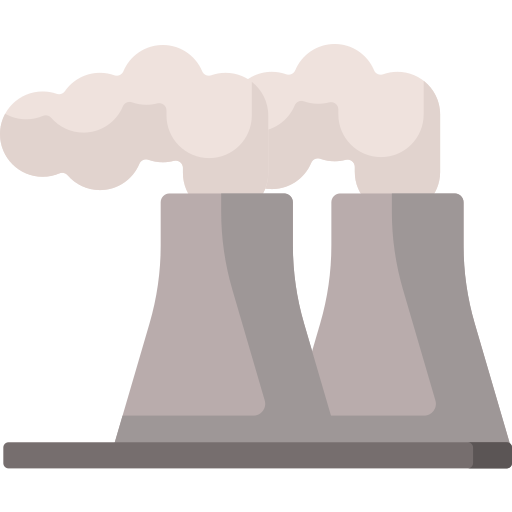 Power Station Chimneys Png Clipart (gray, black, silver, beige, pink)