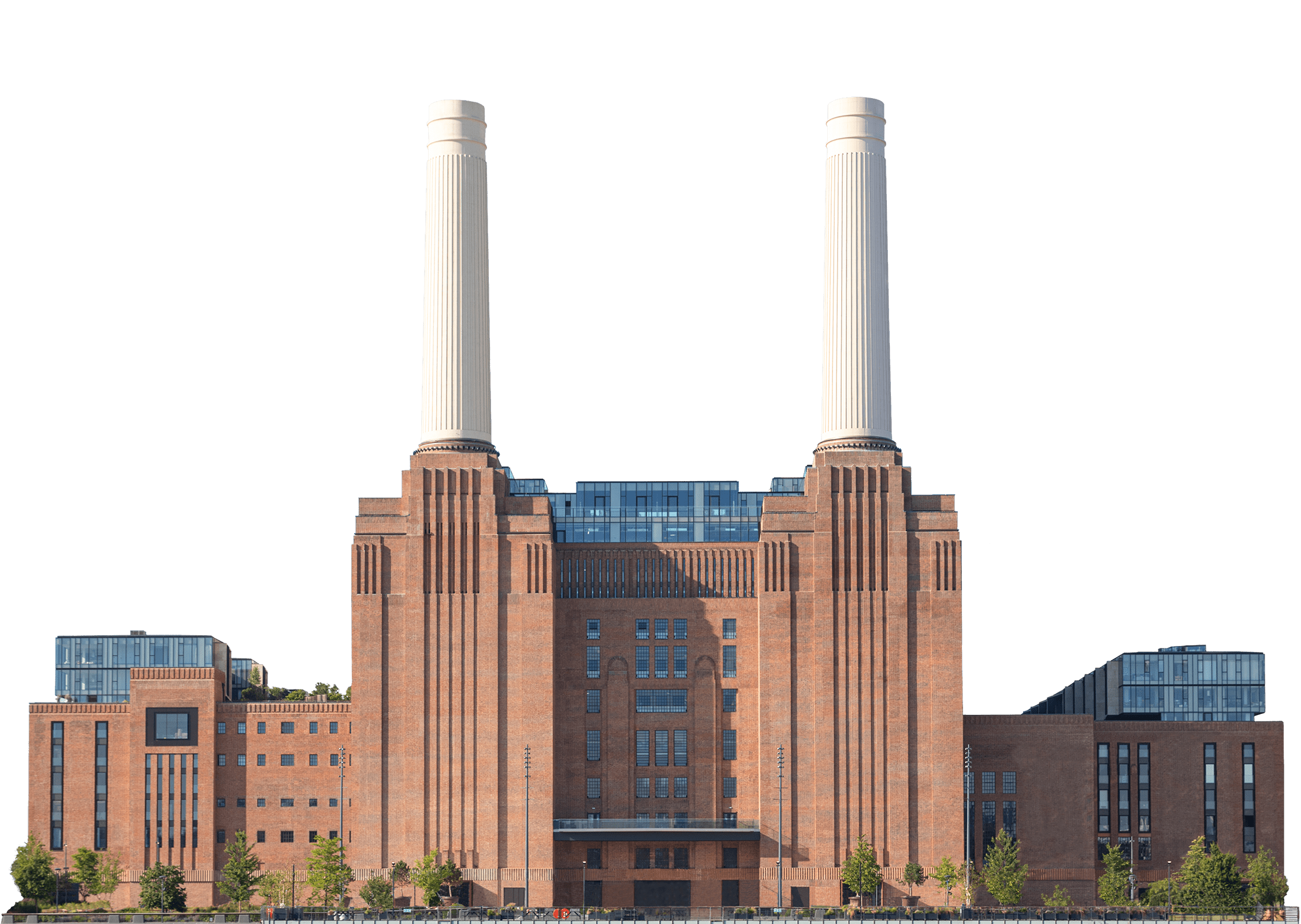 Power Station Chimneys Png Cutout (gray)