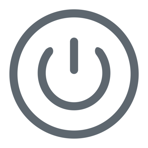 Power Button Free Png Icon (white, black, gray)