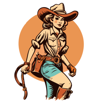 Cowgirl Png Picture (black, salmon, pink)