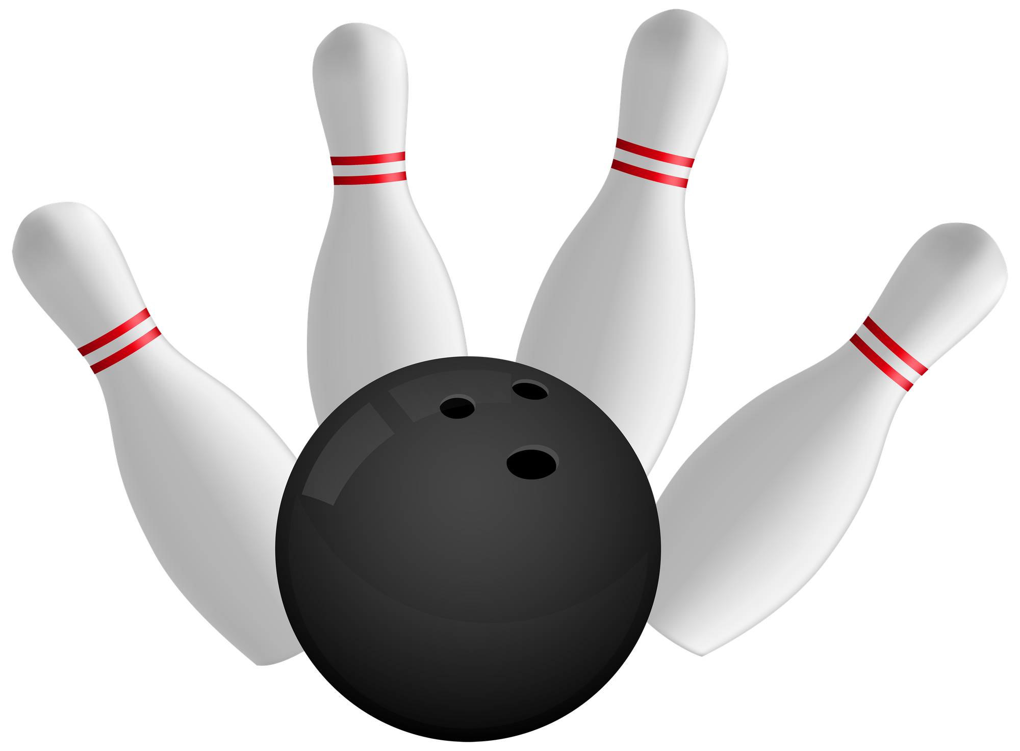 Bowling Strike Png Clipart (black, silver)