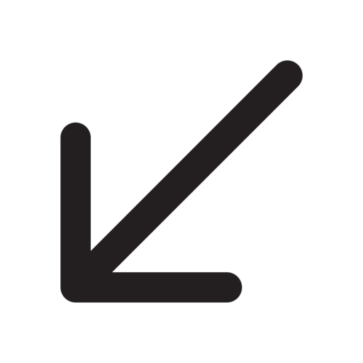 Down Left Free Png Icon (black)