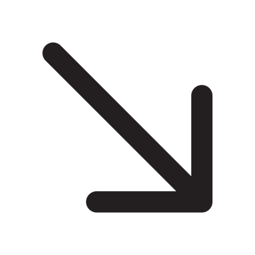 Down Right Free Png Icon Download (black)