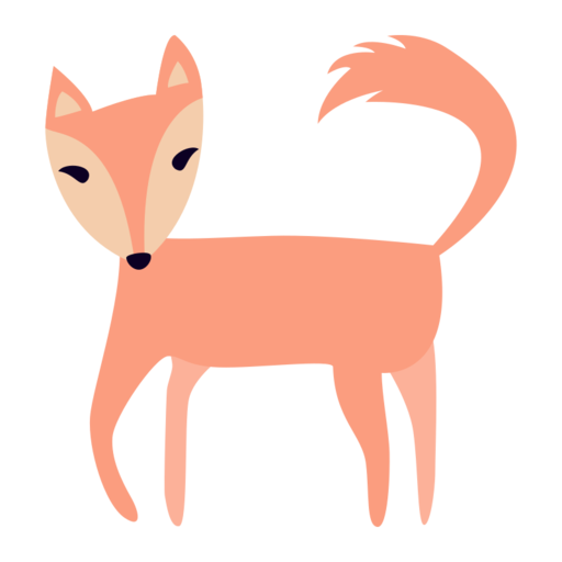 Fox Free Png Icon (pink, salmon, black)