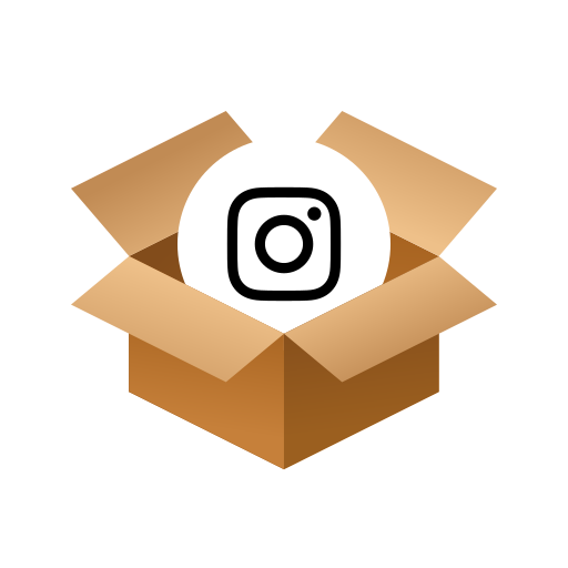 Box Instagram Icon Free Png Icon Download (salmon, black, white)