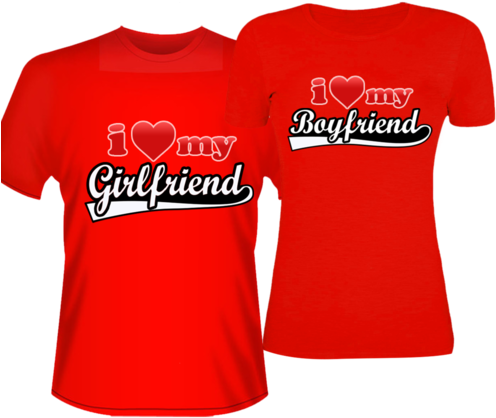 Boyfriend T Shirt Png Clipart (black, red)