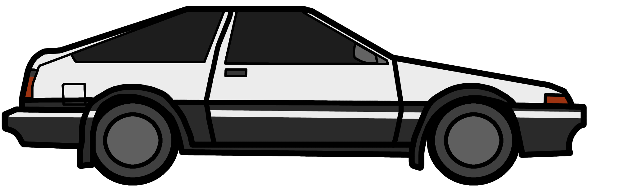 Toyota Ae86 Png Clipart (black, gray, lavender)