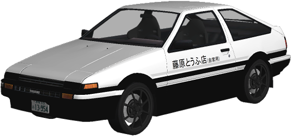 Toyota Ae86 Png Isolated Pic (black, silver, white)