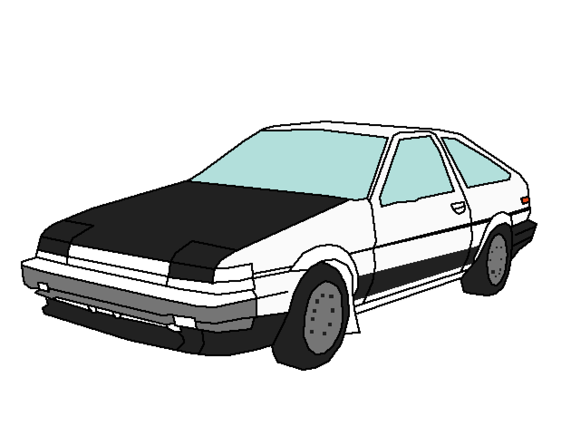 Toyota Ae86 Png Photo (black, mint, white)