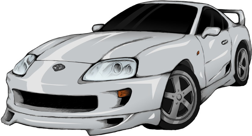 Toyota Supra Png File (black, silver, lavender)