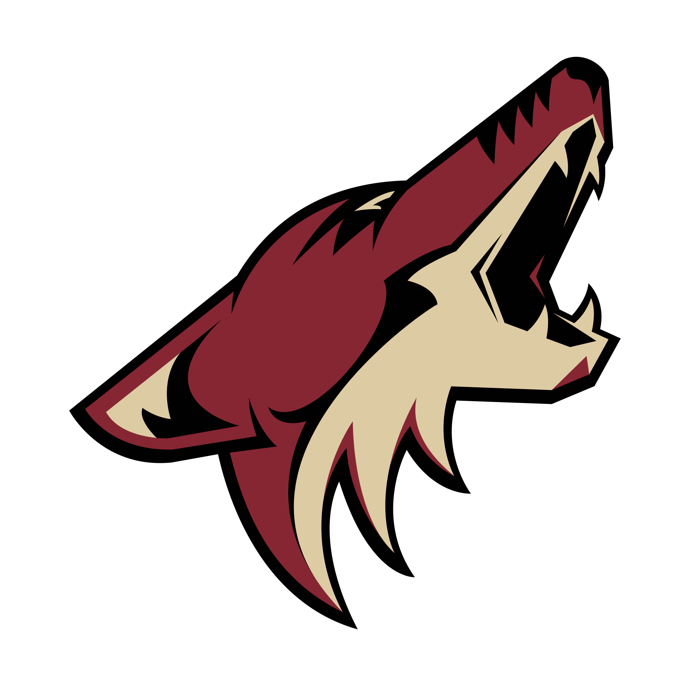 Coyote Png Isolated Image (silver, white, maroon, black)