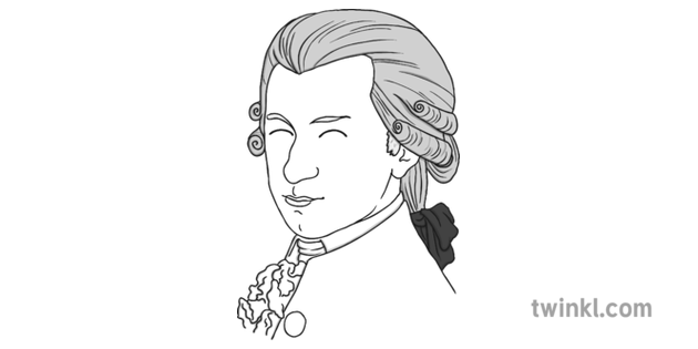 Mozart Png Image (white, silver, black)