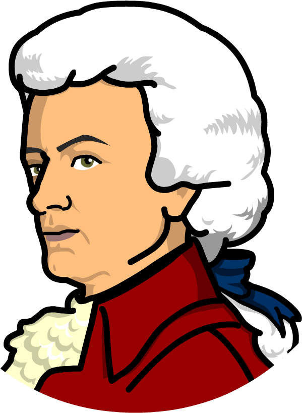 Mozart Transparent Png (white, maroon, black, salmon)