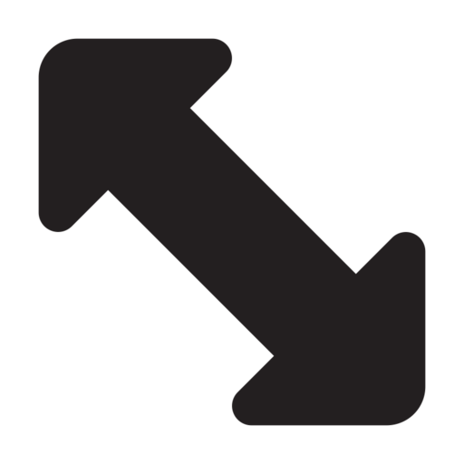 Up Left Down Right Sign Free Png Icon Download (black)